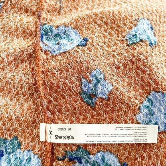 Anthropologie Novelty Orange Blue V-Neck Ruffled Sleep Mini Dress Size XS - Picture 7 of 8